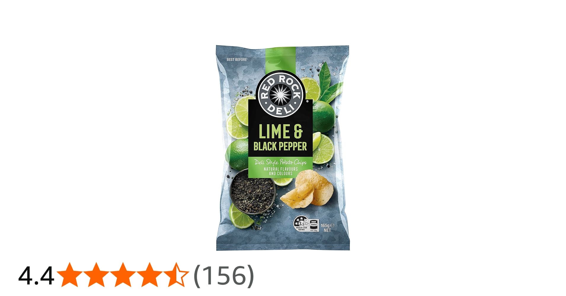 Deli Chips Lime & Black Pepper 165g