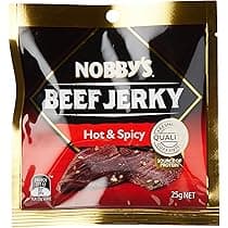 NOBBLY BEEF JERKY HOT & SPICY 25G