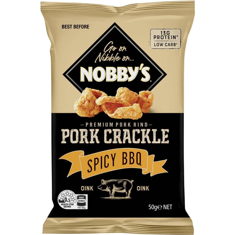 Nobbys Pork Crackle Spicy Barbeque 40g
