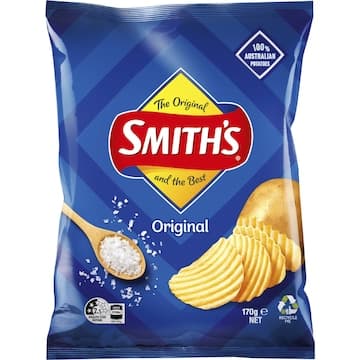 SMITH'S CRINKLE CUT ORIGINAL POTATO CHIPS 90G