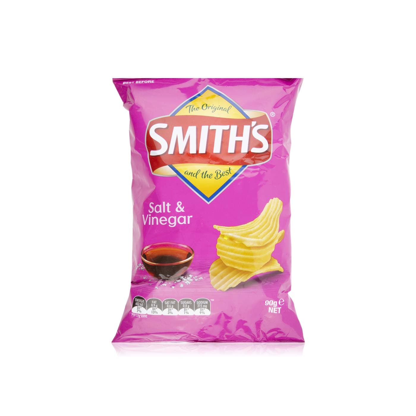 SMITH'S CRINKLE CUT SALT & VINEGAR 90G